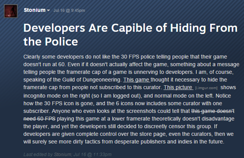 Illustration for article titled The Story Behind Steam’s 'Framerate Police'